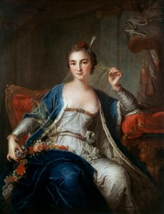 Portret Mademoiselle Salle w 1737 r. Obraz Louis Michel Van Loo (1707 - 1771) autorstwa Louis Michel van Loo