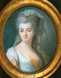 Portret kobiety w welonie – Louis Michel van Loo (1707-1771), pastel na pergaminie autorstwa Louis Michel van Loo