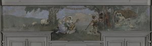 Pierrot et Colombine - Model do jadalni Jeana Coquelina, Villa Longchamp, Neuilly, ok. 1900 r. (olej)