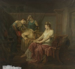 Śmiertelnie ranny Mark Anthony z Kleopatrą