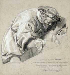 Studium Ambroise Pare (ok. 1510-90), "ojca nowoczesnej chirurgii" (węgiel drzewny i biała kreda na papierze) autorstwa Louis Nicolas Matout