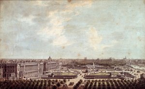 Widok Place Louis XV (obecnie Place de la Concorde w Paryżu Akwarela Louis Nicolas de Lespinasse (1734-1808) 1778 Paryż, Musee Carnavalet