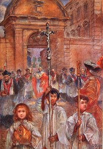 Uroczysta procesja w Frejus ku czci świętego Leonce autorstwa Louis Ollier