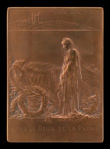 Francja opłakuje prezydenta republiki [rewers], 1894. autorstwa Louis Oscar Roty