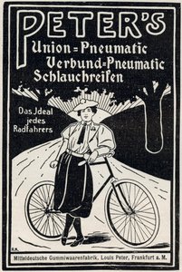 Reklama pneumatycznych opon rowerowych Petera, 1898 r. autorstwa Louis Peter