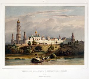 Klasztor św. Szymona (Symeon), Moskwa (Widok klasztoru Simonow w Moskwie). Praca Louisa Pierre