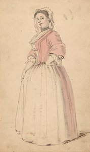 Młoda kobieta w różowej sukience autorstwa Louis Philippe Boitard