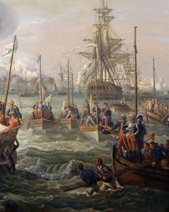 Flota królewska po Ludwiku XVI w Cherbourgu 23 czerwca autorstwa Louis Philippe Crepin