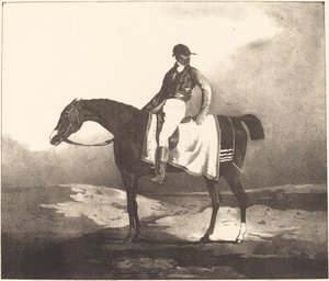 Brytyjski koń i dżokej autorstwa Louis Pierre Marie Courtin after Théodore Gericault