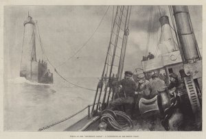 Wrak zamku Drummond, latarni morskiej na wybrzeżu Breton autorstwa Louis Remy Sabattier