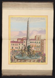 Vierstromenfontein w Rzymie Obelisk Panfilio, wzniesiony ze świętości N.S. Innocentio X (...) (tytuł na obiekcie) autorstwa Louis Rouhier