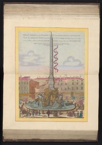 Vierstromenfontein w Rzymie Obelisco Panphilio gia nell ippodrom (...) (tytuł na obiekcie) autorstwa Louis Rouhier