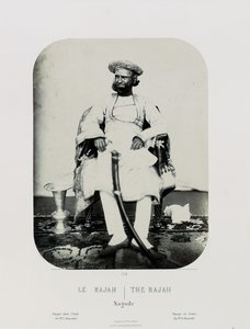 Królewski Natch na wyspie Jug Navas Oudeypour; Radża, c.1865-68 (druk albumowy) autorstwa Louis Rousselet
