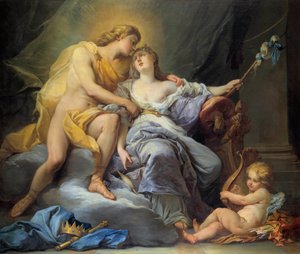 Apollo głaszczący Leucothoe Obraz Antoine Boizot (1702-1782) 1737 Dim. 1,67x2m. Wycieczki, Muzeum Sztuk Pięknych