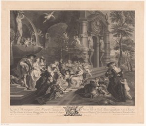 Tuin der Liefde Ogród miłości (tytuł na obiekcie) autorstwa Louis Simon Lempereur