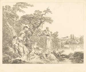 Prezenty Pasterza autorstwa Louis Simon Lempereur after François Boucher