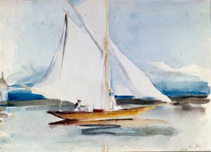 Żaglówka w porcie w Morges autorstwa Louis Soutter