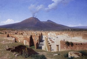 Wezuwiusz z Pompejów, 1883 autorstwa Louis Spangenberg