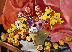 Dzban, zawilce, tulipany i jabłka; Dzban, zawilce, tulipany i jabłka autorstwa Louis Valtat