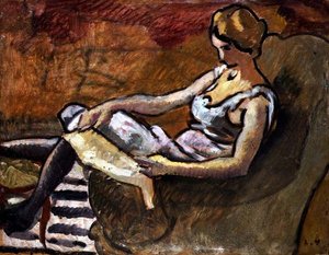 Myśliciel, ok. 1916 r. (olej na desce) autorstwa Louis Valtat