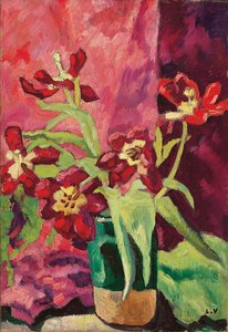 Wazon, Czerwone Tulipany; Wazon, czerwone tulipany autorstwa Louis Valtat