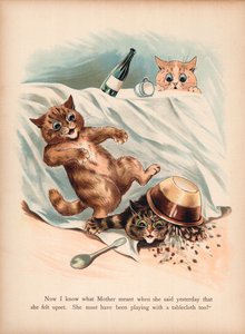 Koty Louisa Waina (chromolitho) autorstwa Louis Wain