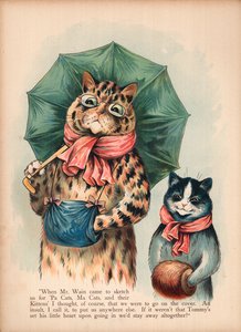 Koty Louisa Waina (chromolitho) autorstwa Louis Wain