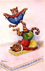 Akrobaci, ok. 1905 autorstwa Louis Wain