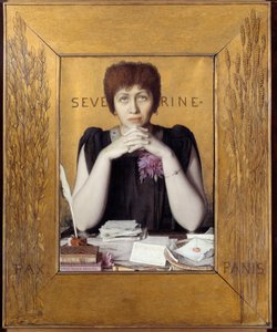 Portret Caroline Remy zwana Severine (1855 - 1929) francuska dziennikarka. Obraz Louis Welden Hawkins (1849 - 1910) Ec. Ang