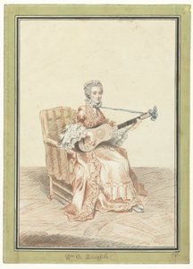 Portret Madame de Montainville grającej na gitarze
