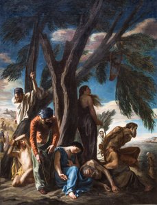 Ostatni przystanek Żydów wziętych do niewoli w Babilonie, 1843 (olej na płótnie) autorstwa Louis de Planet