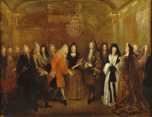 Ludwik XIV przyjmuje księcia Augusta, przyszłego króla Polski i elektora saskiego, ok. 1714.