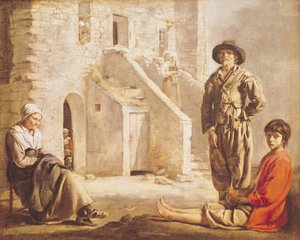 بزګران د کور په مخکې، c.1641 poli
