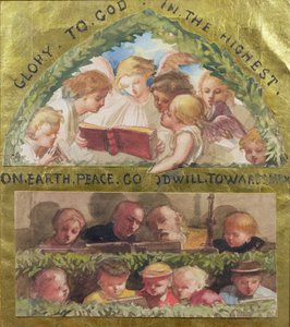 „Chwała Bogu Najwyższemu” (wc na złotym papierze) autorstwa Louisa Anne Waterford