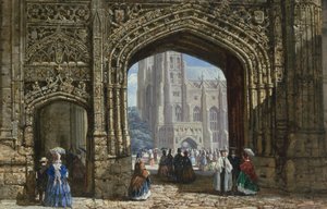 Katedra w Canterbury (akwarela z bodycolorem na papierze) autorstwa Louise Ingram Rayner