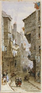 Scena uliczna w Edynburgu autorstwa Louise Ingram Rayner