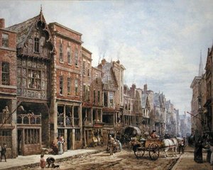 Watergate Street, Chester (akwarela z bodycolorem na papierze)
