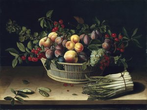Martwa natura z koszem owoców i pęczkiem szparagów, 1630