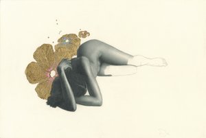 Złoty kwiatowy nude