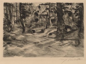 Bank im Walde II Ławka w lesie II, 1917. autorstwa Lovis Corinth