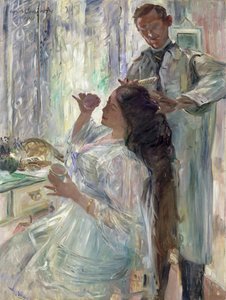 Charlotte Corinth przy swojej toaletce, 1911 autorstwa Lovis Corinth