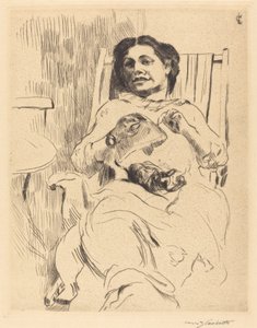 Kobieta z robótkami autorstwa Lovis Corinth