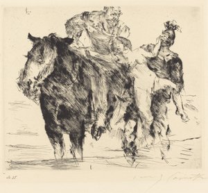 kobieta rabuś (gwałt) autorstwa Lovis Corinth