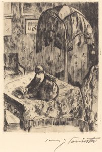 Wnętrze z lampą podłogową, 1916. autorstwa Lovis Corinth