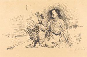 Dziewczyna czytająca autorstwa Lovis Corinth