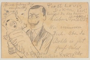 Lovis Corinth do Carla Strathmanna: pocztówka autorstwa Lovis Corinth