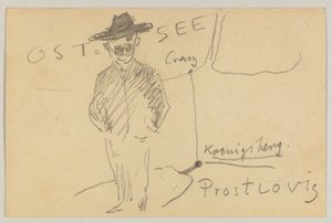 Lovis Corinth do Carla Strathmanna: pocztówka, data stempla pocztowego 10 kwietnia 1903 autorstwa Lovis Corinth