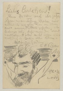 Lovis Corinth do Carla Strathmanna: pocztówka, data stempla pocztowego 16 stycznia 1903 autorstwa Lovis Corinth