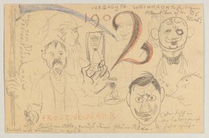 Lovis Corinth do Carla Strathmanna: pocztówka, data stempla pocztowego 24 grudnia 1901 autorstwa Lovis Corinth