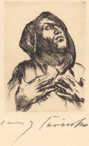 Mnich wpatrujący się w górę autorstwa Lovis Corinth